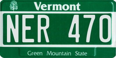 VT license plate NER470