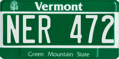 VT license plate NER472