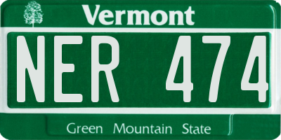 VT license plate NER474