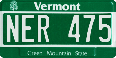 VT license plate NER475