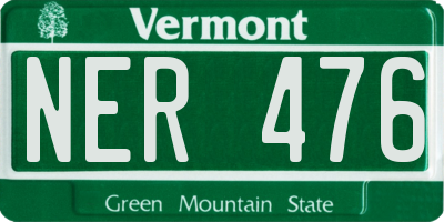VT license plate NER476