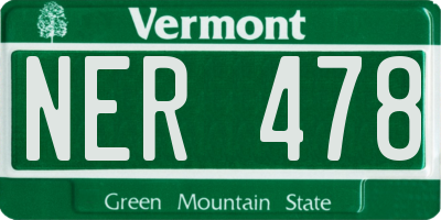 VT license plate NER478
