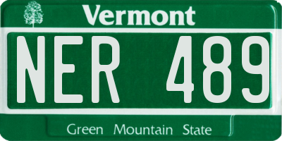 VT license plate NER489