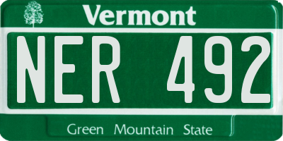 VT license plate NER492