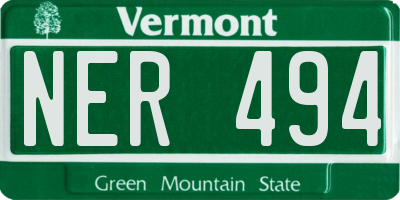 VT license plate NER494