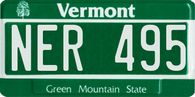 VT license plate NER495