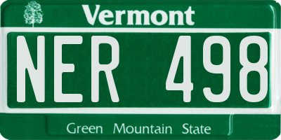 VT license plate NER498