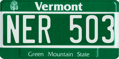VT license plate NER503