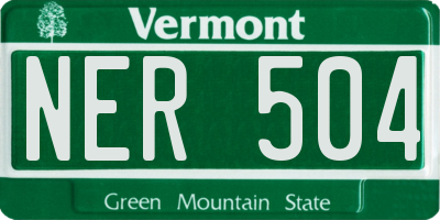 VT license plate NER504