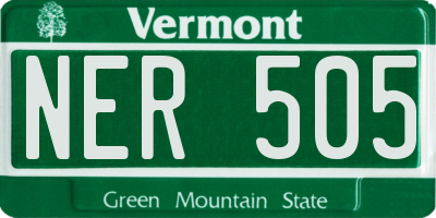 VT license plate NER505