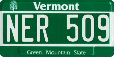 VT license plate NER509