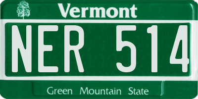 VT license plate NER514