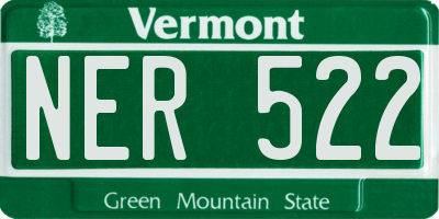 VT license plate NER522