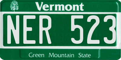 VT license plate NER523
