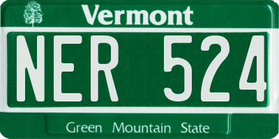 VT license plate NER524