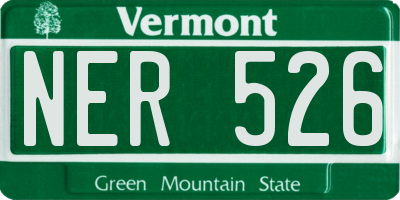 VT license plate NER526