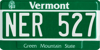 VT license plate NER527