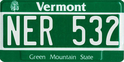 VT license plate NER532