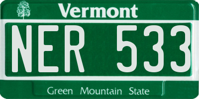 VT license plate NER533