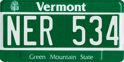 VT license plate NER534