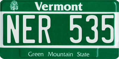 VT license plate NER535