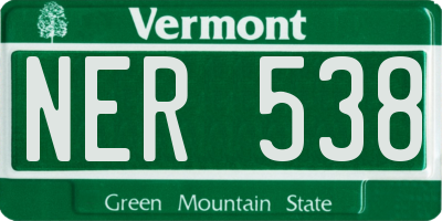 VT license plate NER538