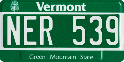 VT license plate NER539