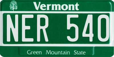 VT license plate NER540