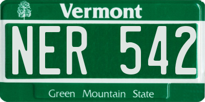 VT license plate NER542