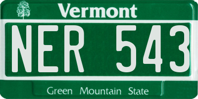 VT license plate NER543