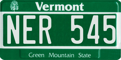 VT license plate NER545