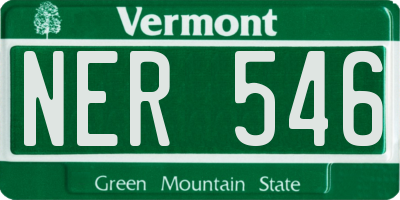 VT license plate NER546