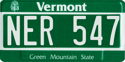 VT license plate NER547