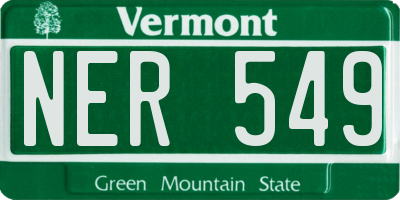 VT license plate NER549