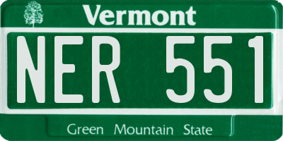 VT license plate NER551