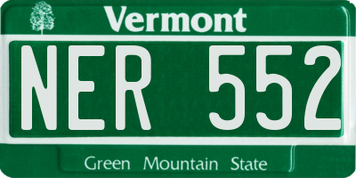 VT license plate NER552