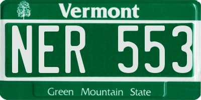 VT license plate NER553