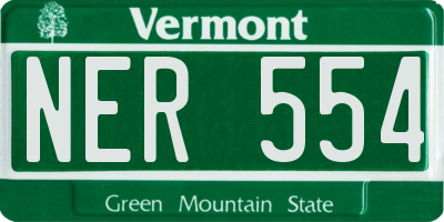 VT license plate NER554