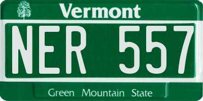 VT license plate NER557