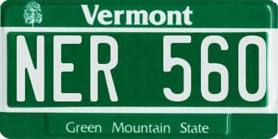 VT license plate NER560