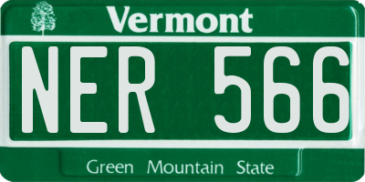 VT license plate NER566