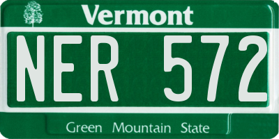 VT license plate NER572