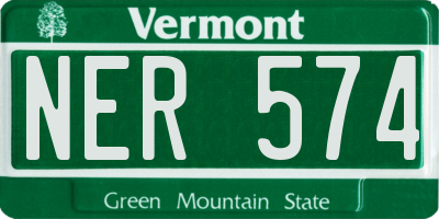 VT license plate NER574