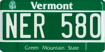 VT license plate NER580