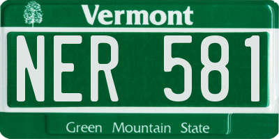 VT license plate NER581
