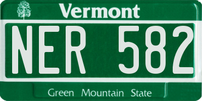 VT license plate NER582