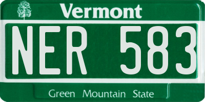VT license plate NER583