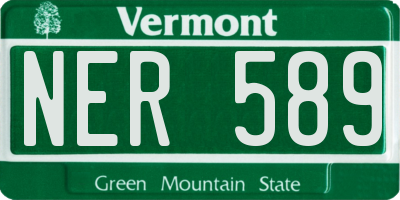 VT license plate NER589