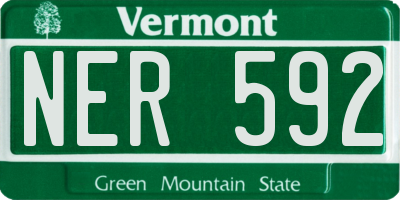 VT license plate NER592
