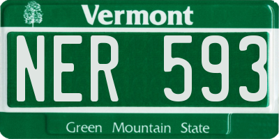 VT license plate NER593
